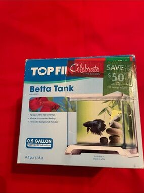 Betta Tank 0.5 Gallon - White Compact Aquarium